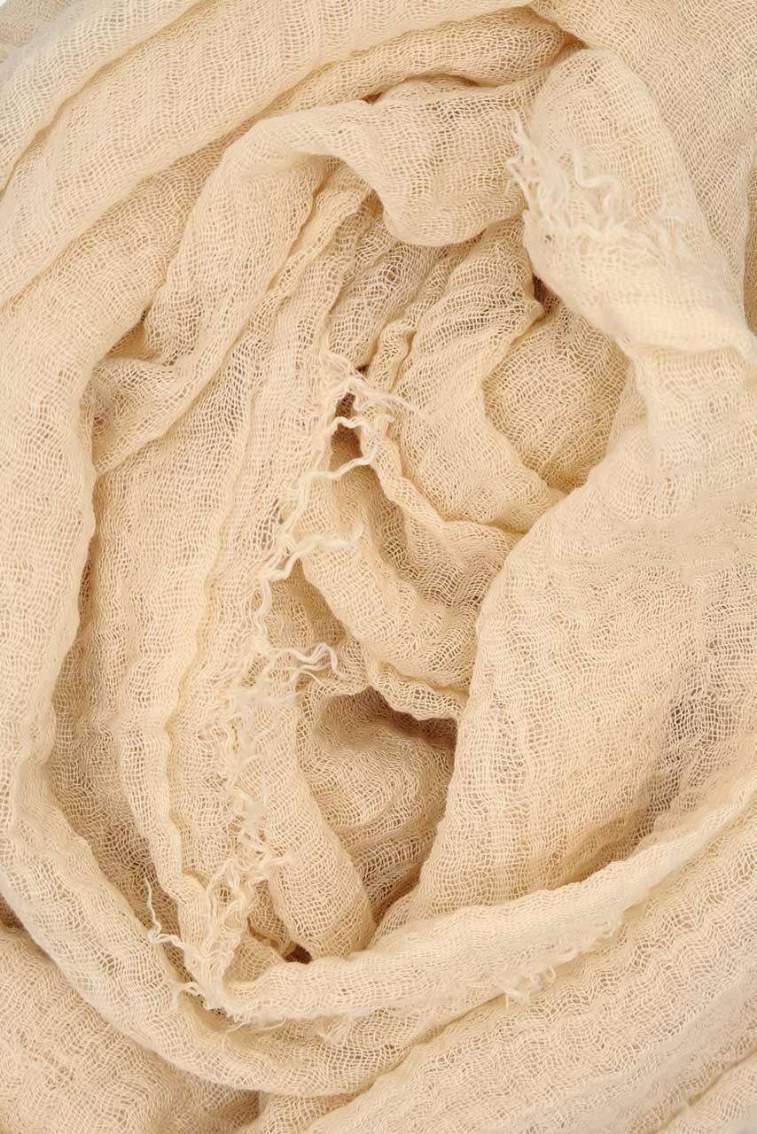 Cotton Crinkle Hijab - Vanilla - cream biege color - fabric closeup