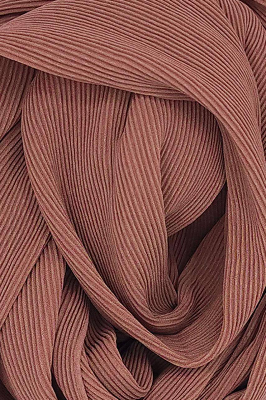 Fine Pleated Chiffon Hijab - Dark Roast - Fabric