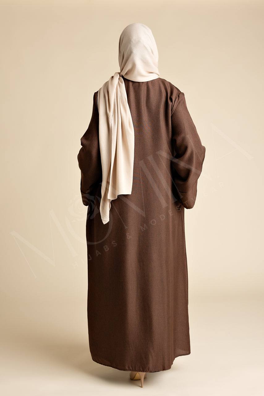 Lite Linen Abaya Set - Macchiato - Momina Hijabs