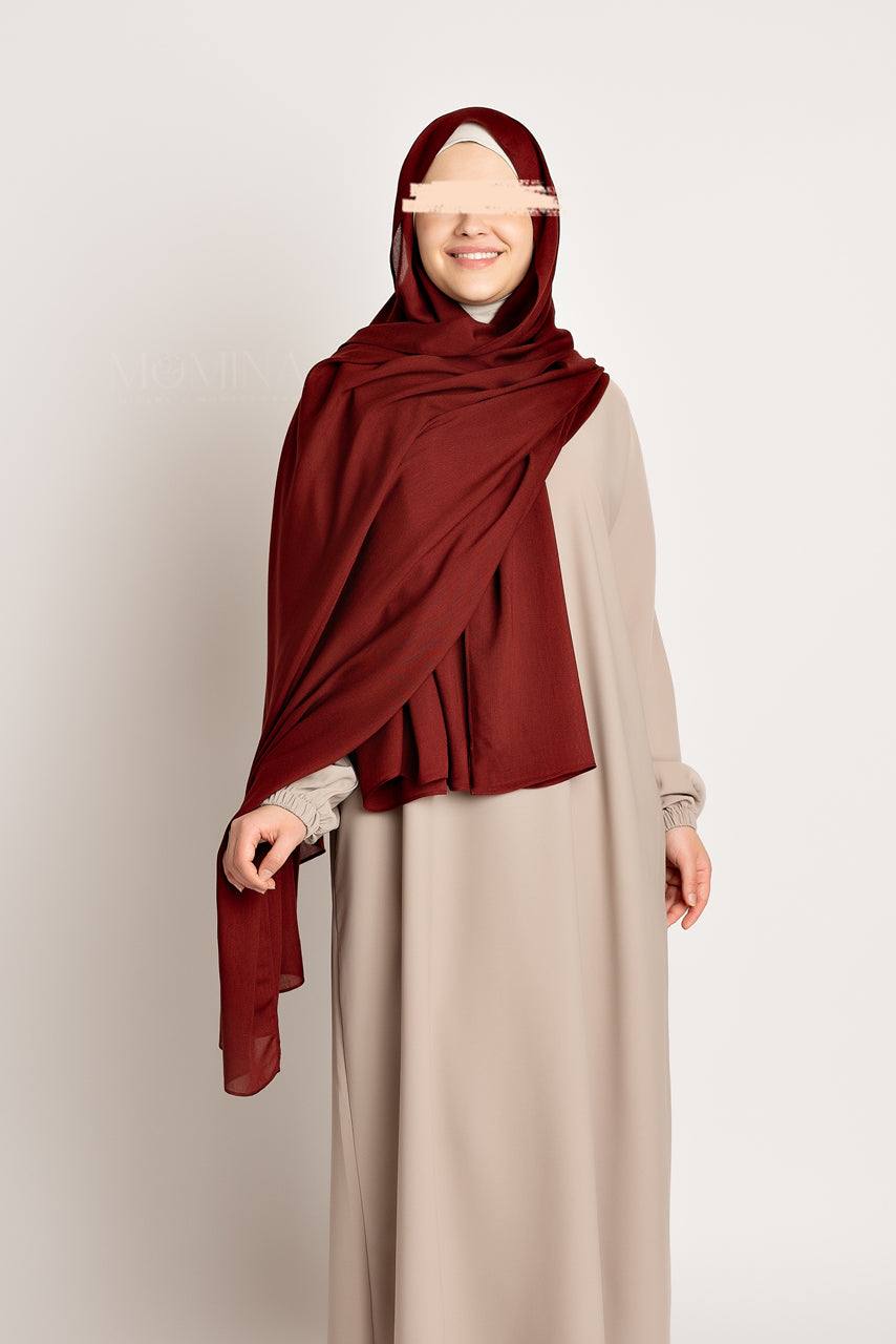 Luxury Maxi Modal Hijab - Garnet - Momina Hijabs & Modestwear