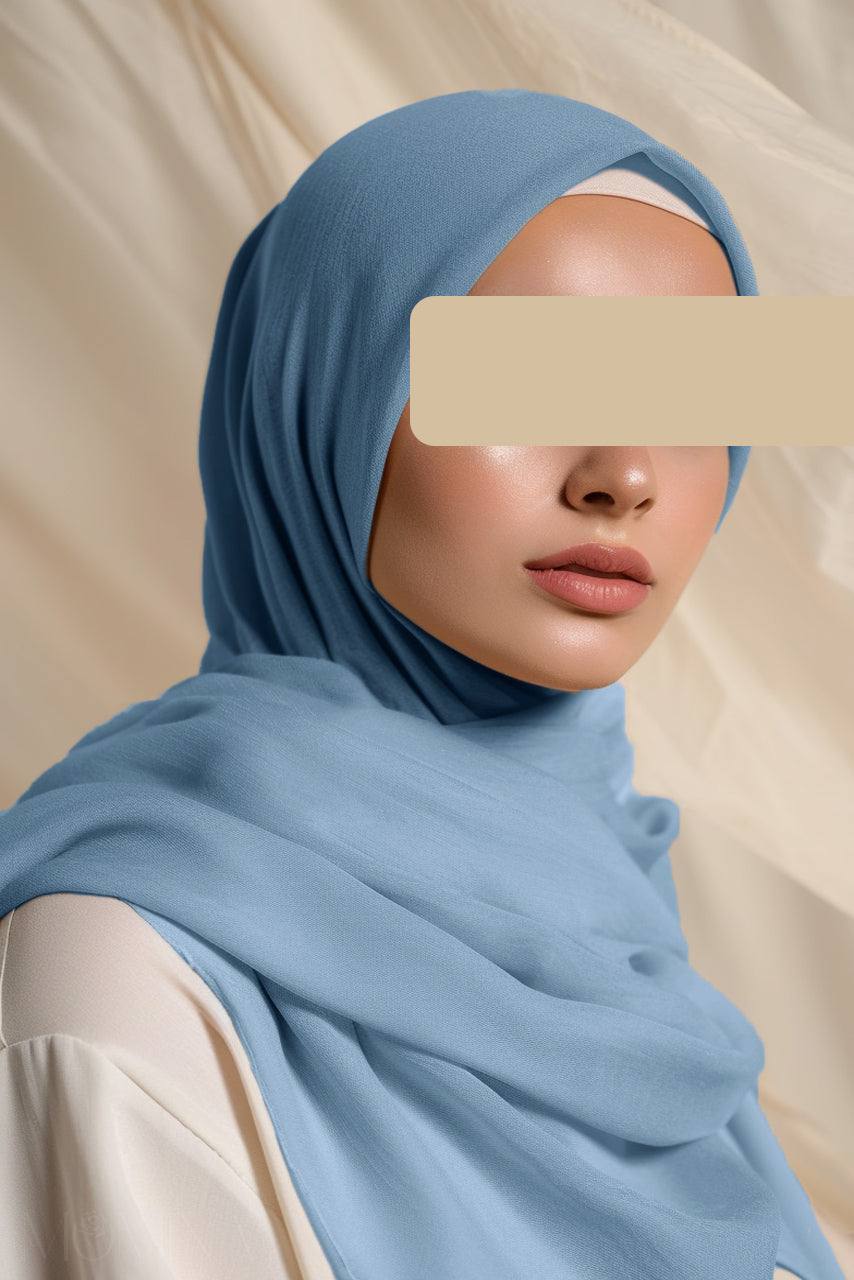 Luxury Modal Hijab - Faded Denim - Momina Hijabs & Modestwear™