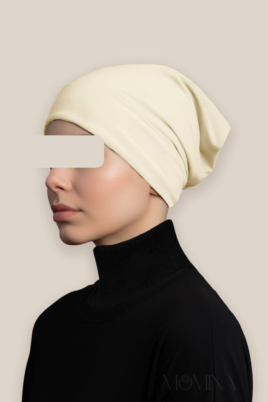 Matching Premium Jersey Hijab & Undercap Set - Butter - Momina Hijabs