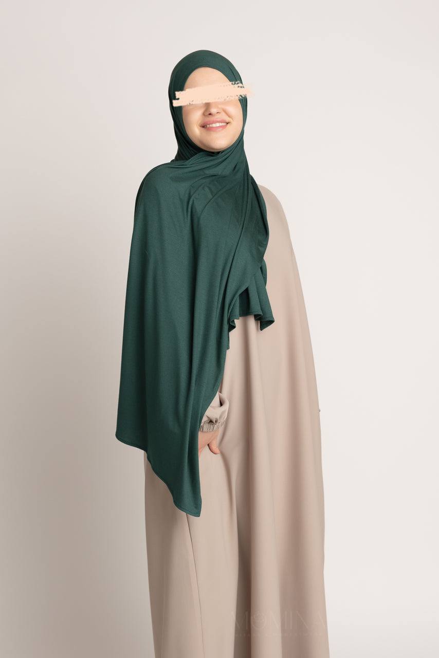 Matching Premium Jersey Hijab & Undercap Set - Evergreen - Momina Hijabs & Modestwear