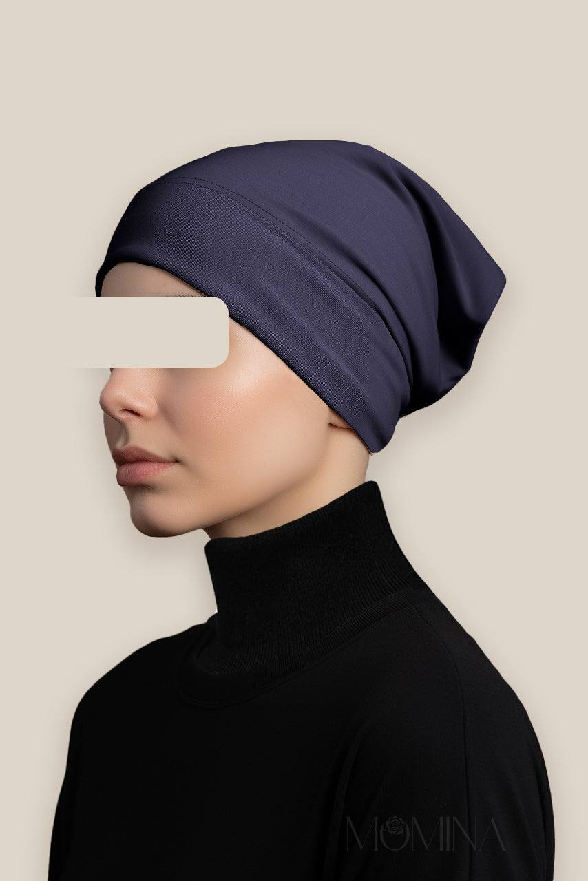 Matching Premium Jersey Hijab & Undercap Set - Indigo - Momina Hijabs