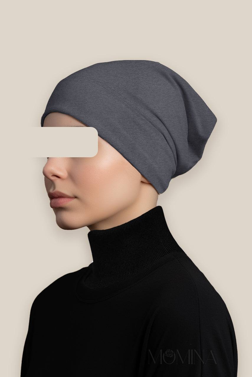 Matching Premium Jersey Hijab & Undercap Set - Marble Gray - Momina Hijabs