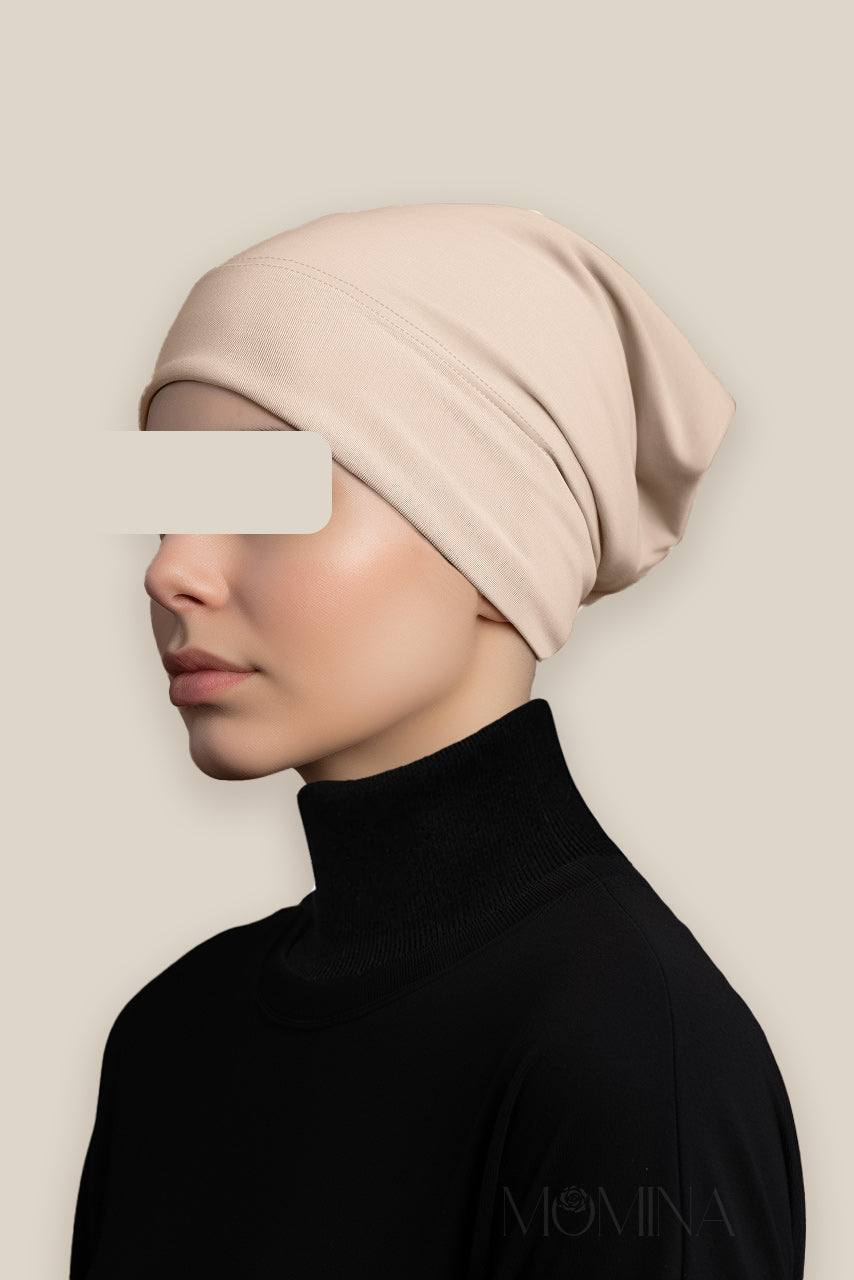 Matching Premium Jersey Hijab & Undercap Set - Oat - Momina Hijabs