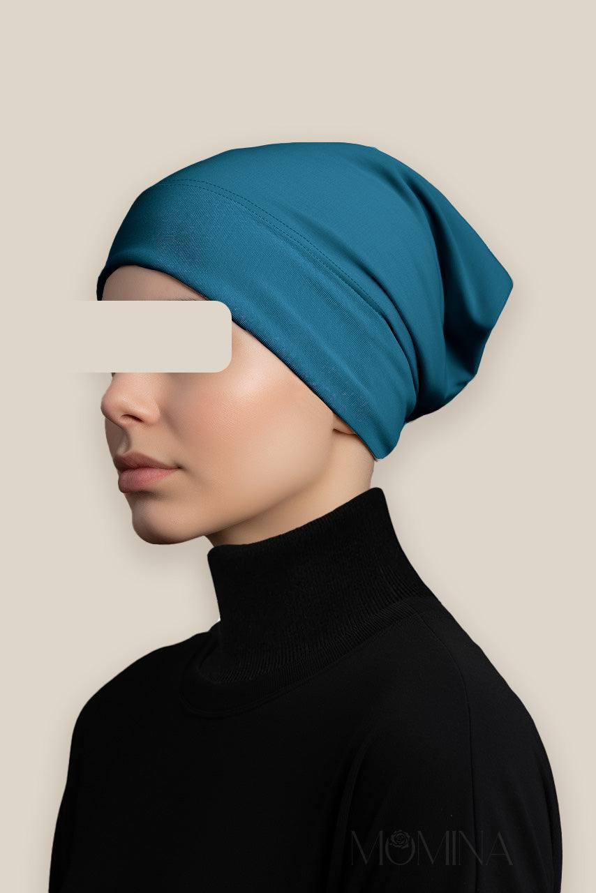 Matching Premium Jersey Hijab & Undercap Set - Peacock - Momina Hijabs