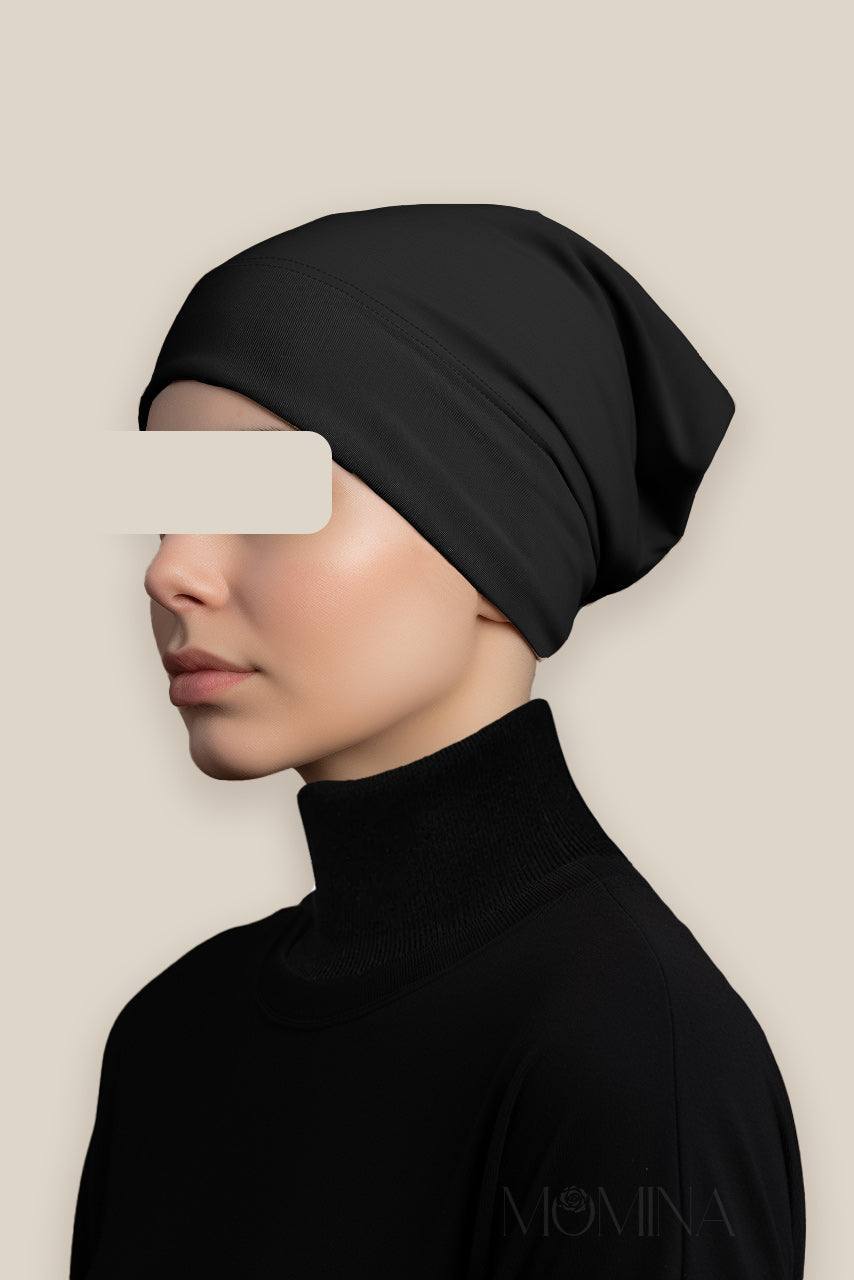 Matching Premium Jersey Hijab & Undercap Set - Raven - Momina Hijabs