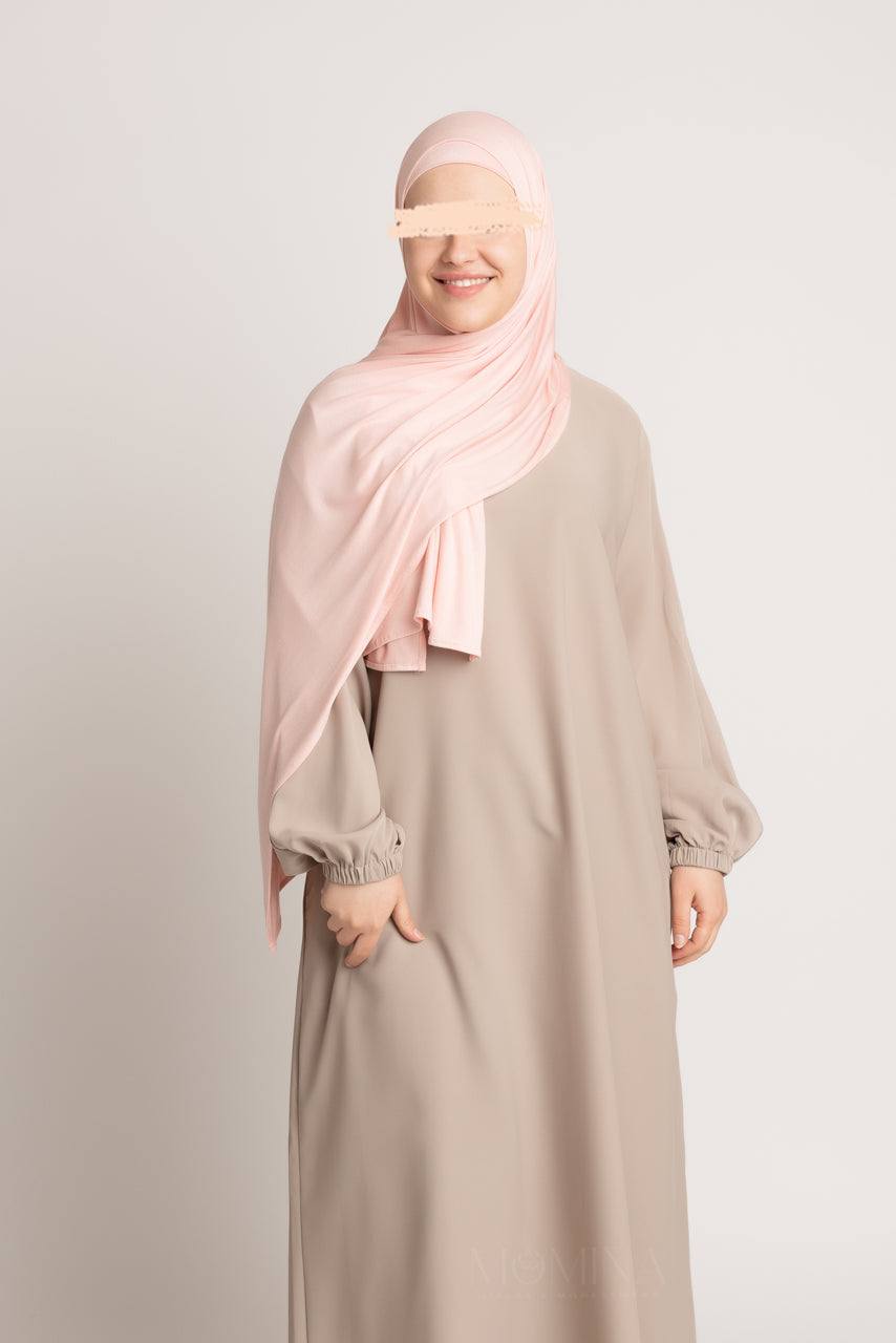 Matching Premium Jersey Hijab & Undercap Set - Rose Quartz - Momina Hijabs & Modestwear