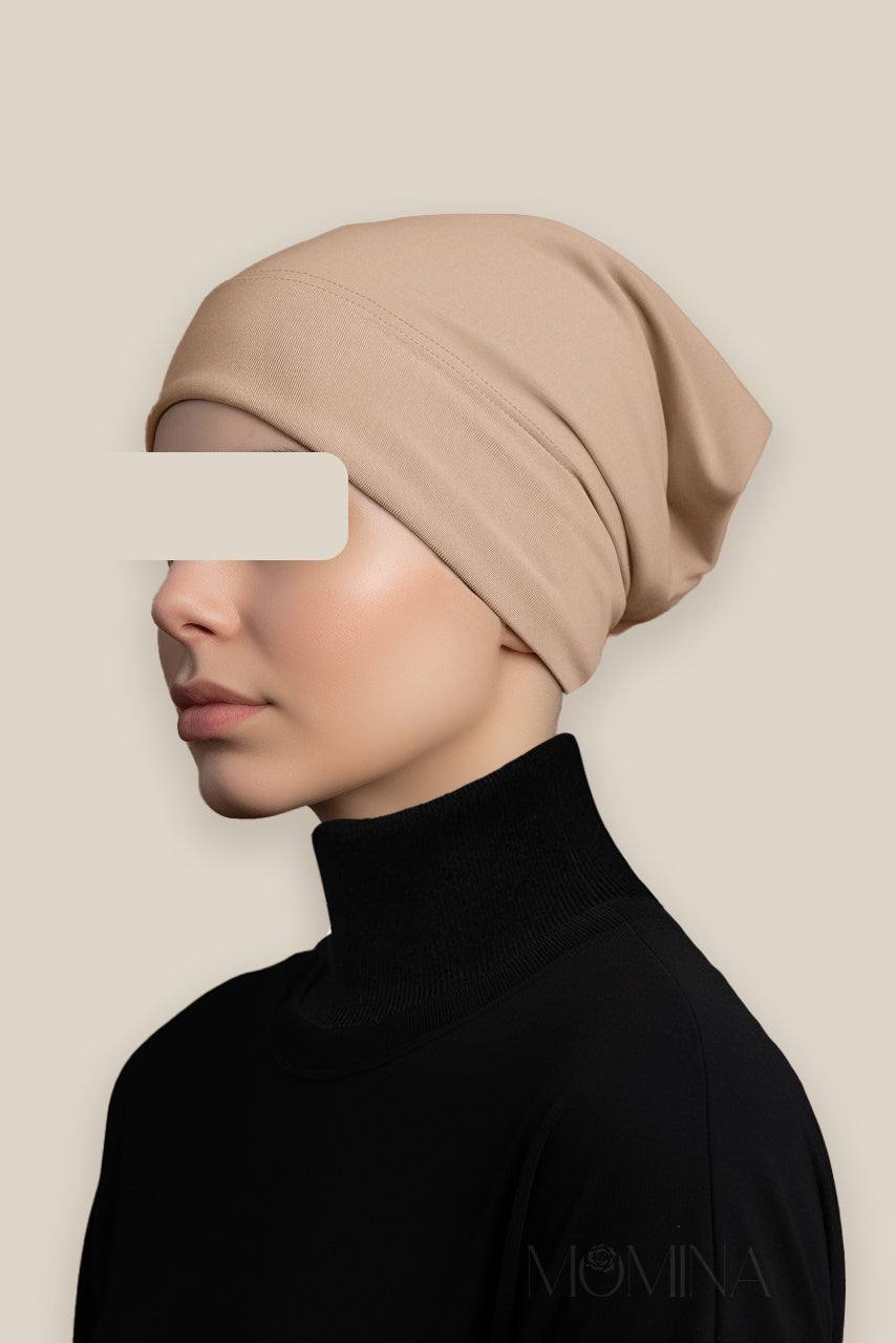 Matching Premium Jersey Hijab & Undercap Set - Sand - Momina Hijabs