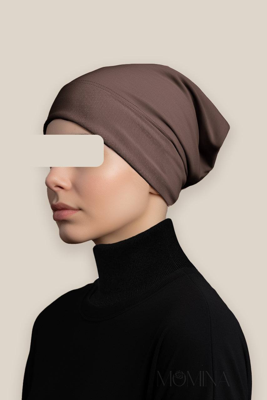 Matching Premium Jersey Hijab & Undercap Set - Suede Brown - Momina Hijabs