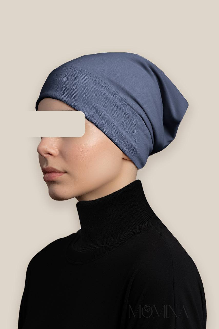 Matching Premium Jersey Hijab & Undercap Set - Whale Blue - Momina Hijabs