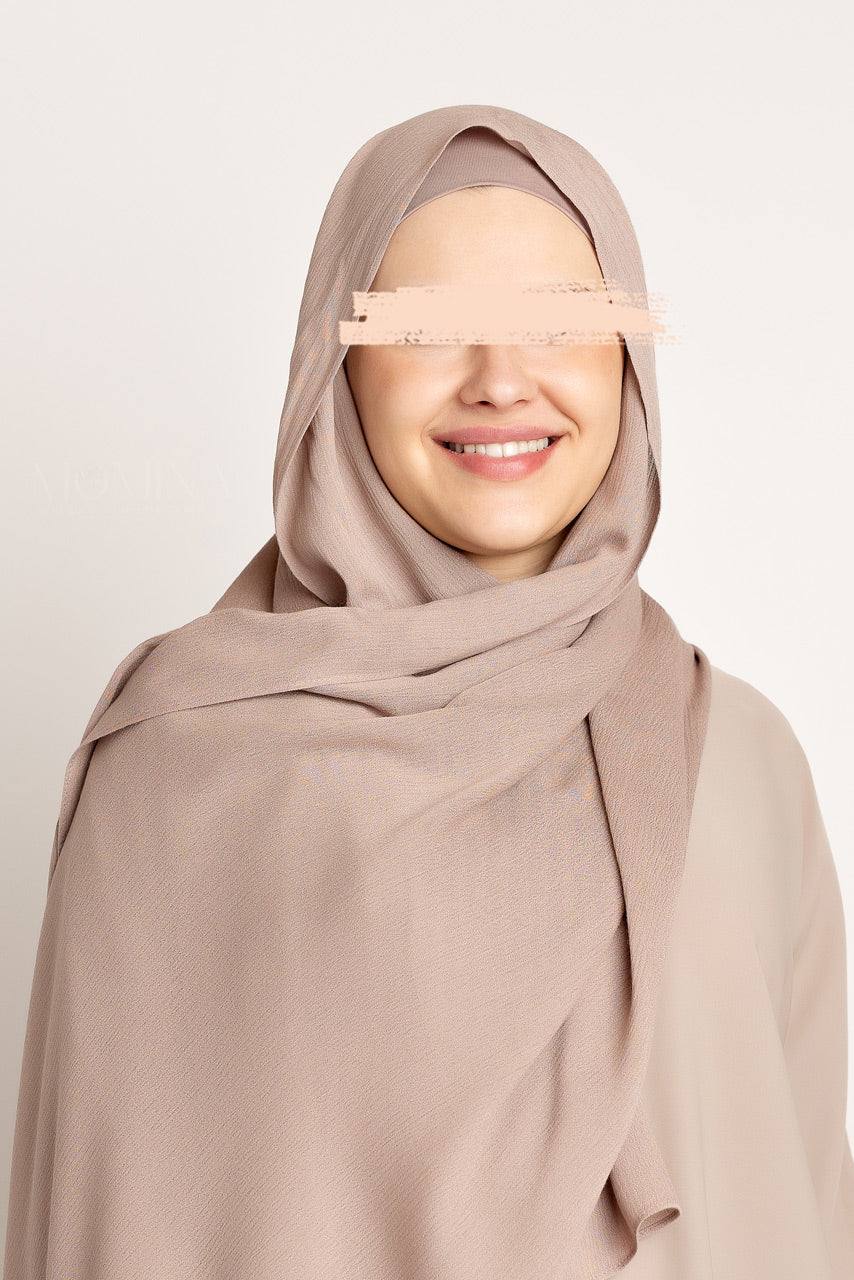 Matching Premium Rayon Hijab & Undercap Set - Light Mocha - Momina Hijabs & Modestwear