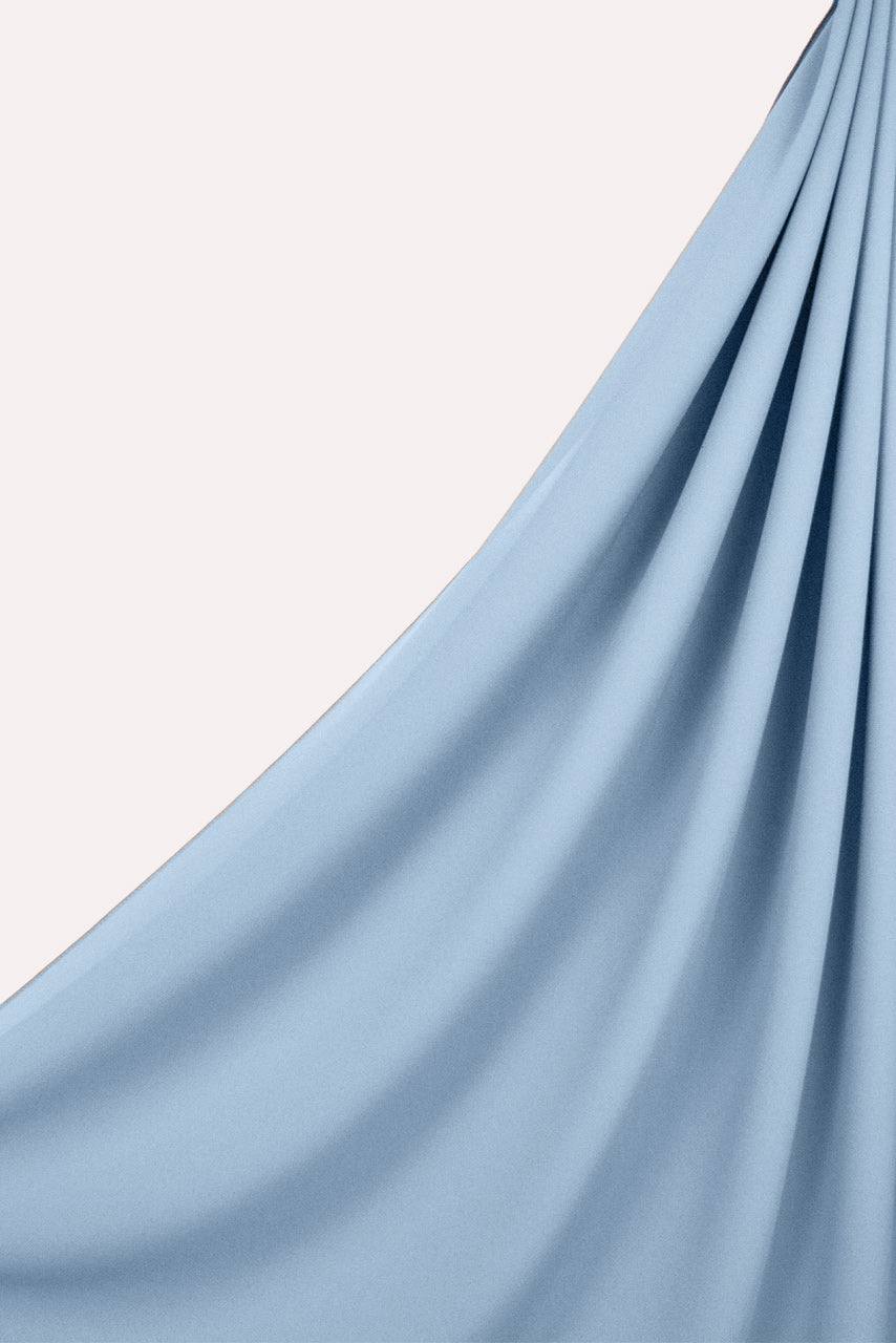 Hanging Premium Chiffon Hijab in Arctic Blue by Momina Hijabs