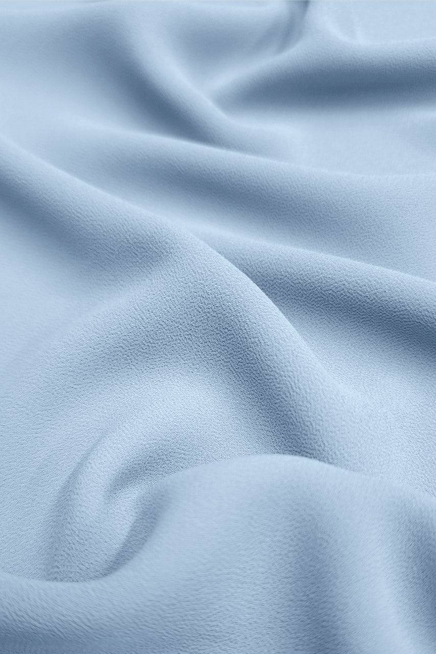 Fabric details of Premium Chiffon Hijab in Arctic Blue by Momina Hijabs