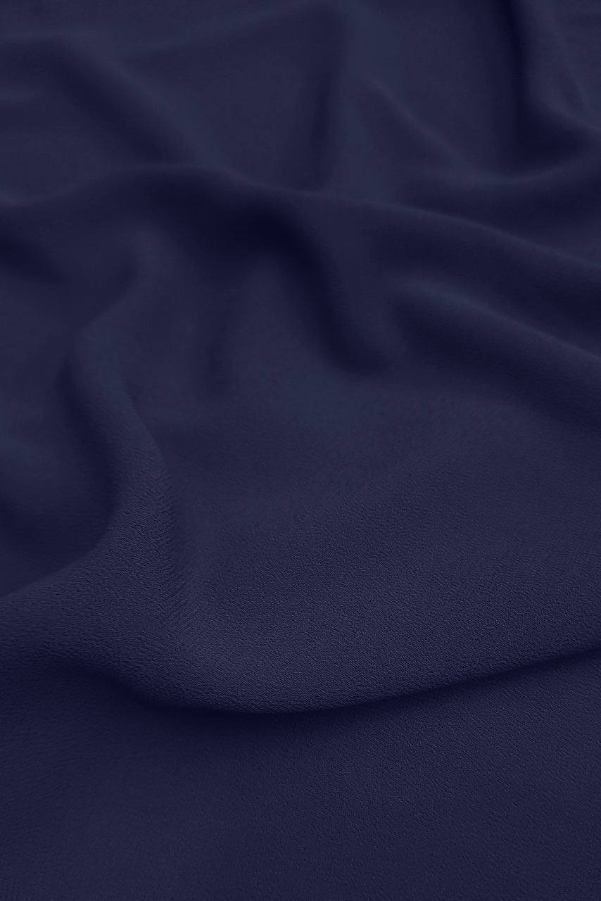 Fabric details of Premium Chiffon in Midnight Blue by Momina Hijabs