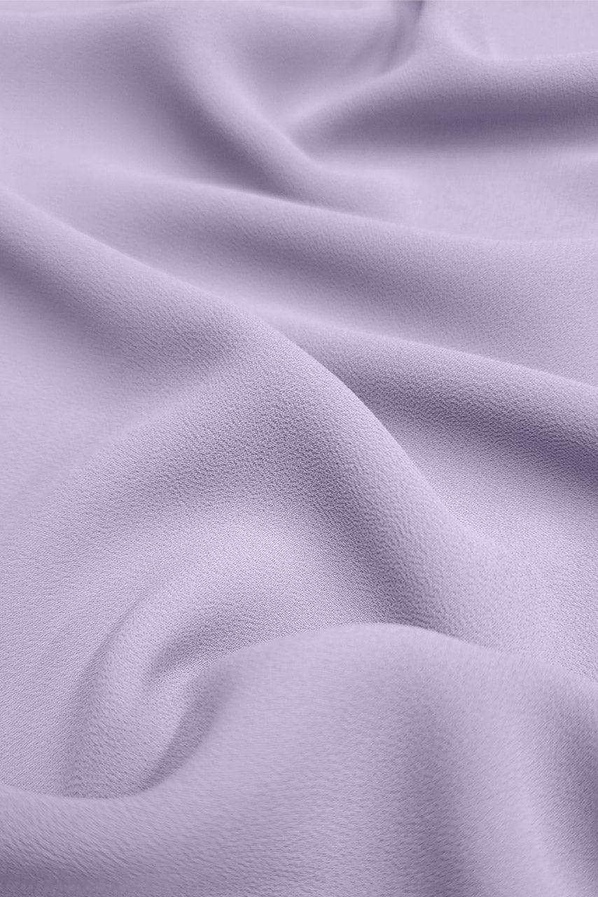 Fabric details of Premium Chiffon in Misty Lilac by Momina Hijabs