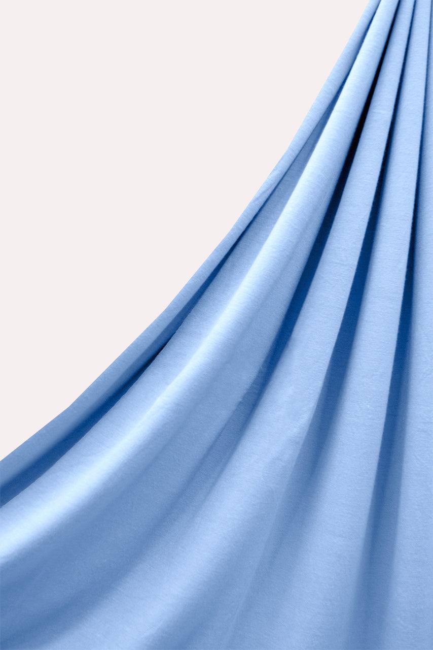 Hanging image of a Powder Blue Jersey Hijab by Momina Hijabs