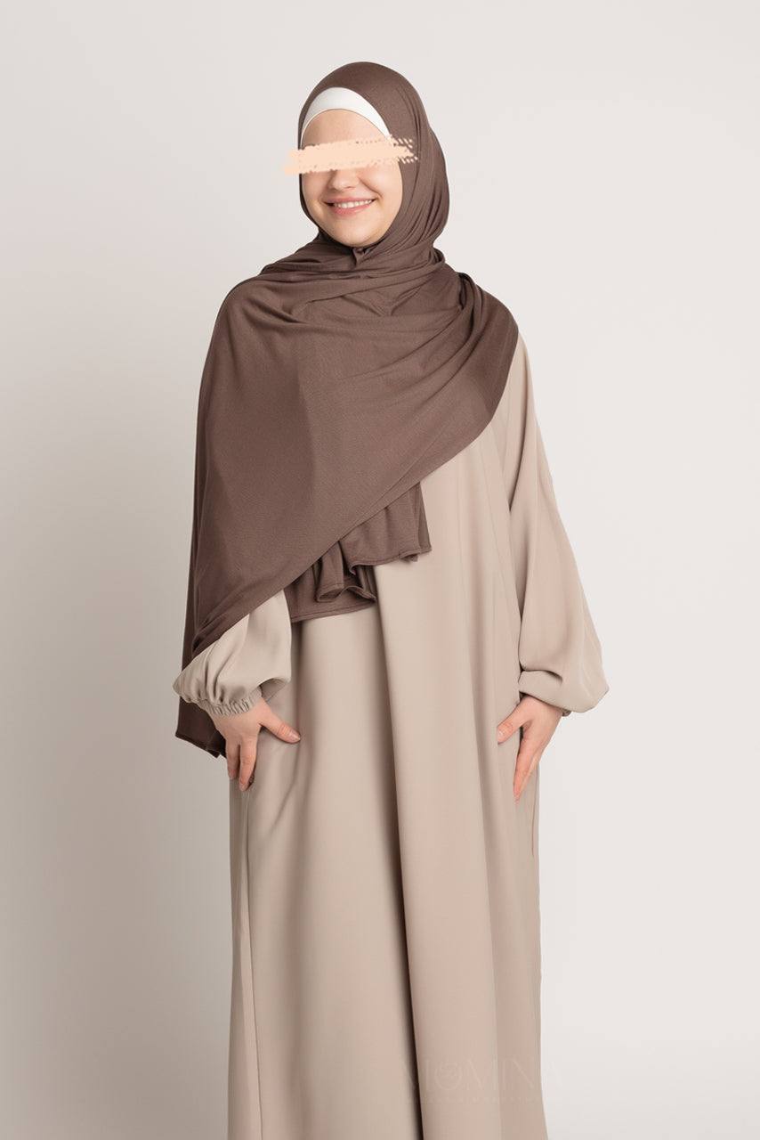 Premium Maxi Jersey Hijab - Suede Brown - Momina Hijabs & Modestwear