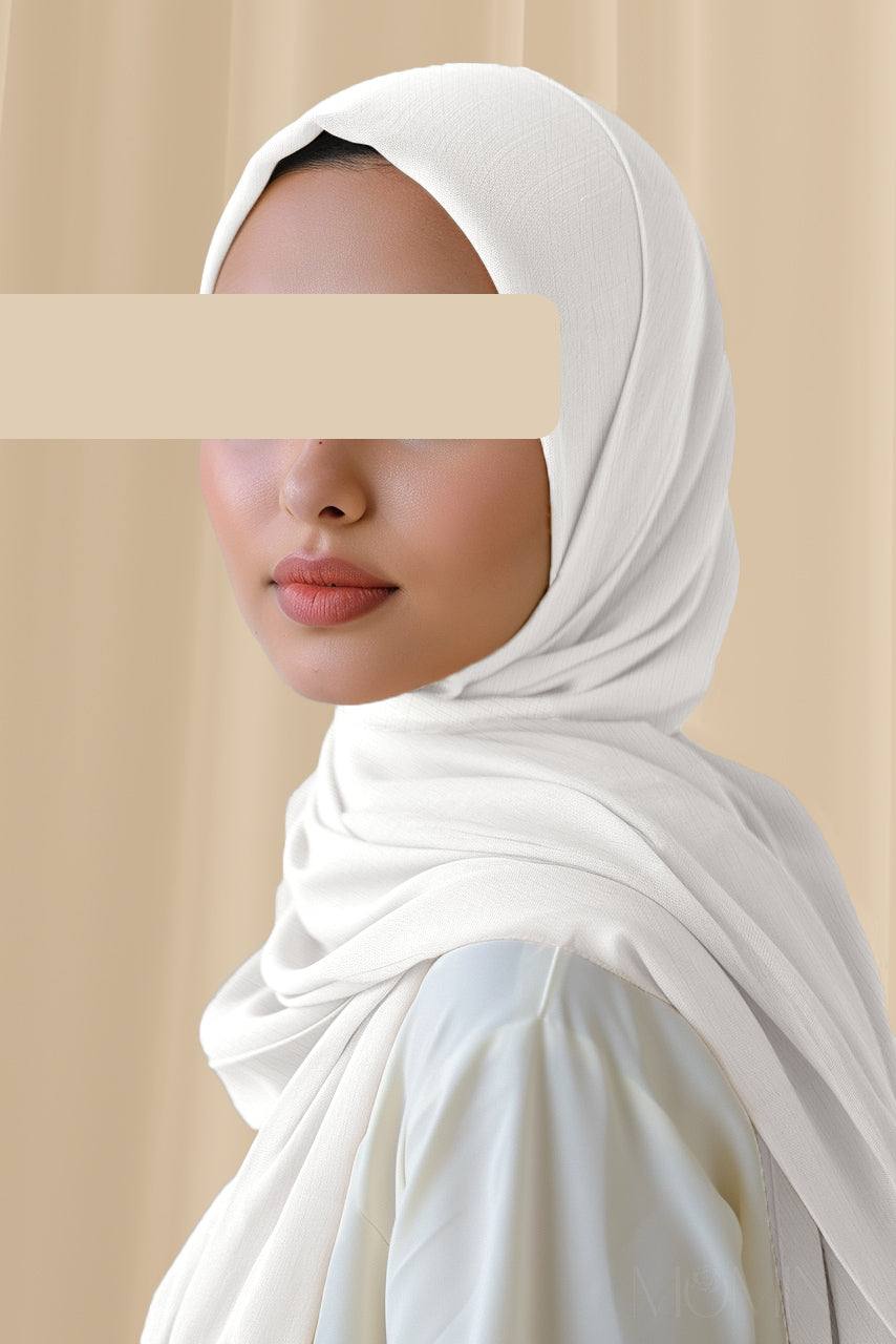 Premium Rayon Hijab - Swan White - Momina Hijabs & Modestwear™