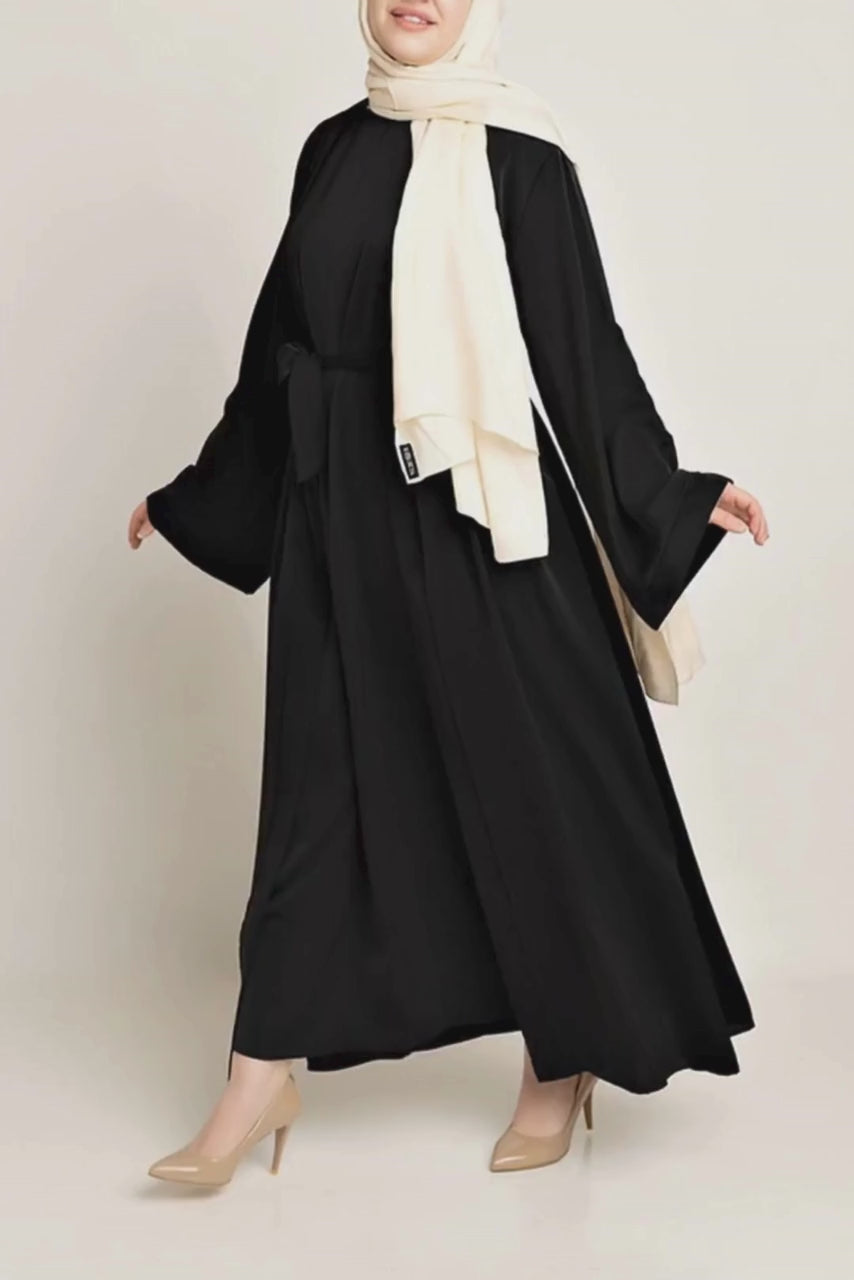 Amal Abaya Set in Coal by Momina Hijabs