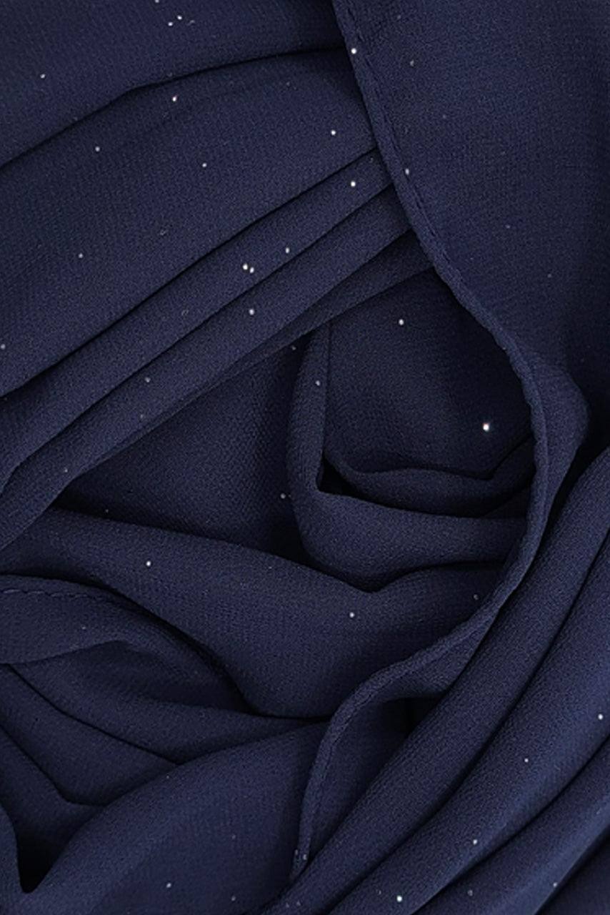 Navy-Blue-Shimmer-Chiffon-Hijab-Starry-Blue-Fabric