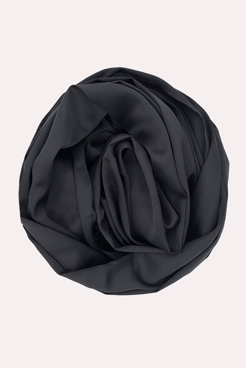 Silk Satin Hijab - Black Jade - Momina Modestwear