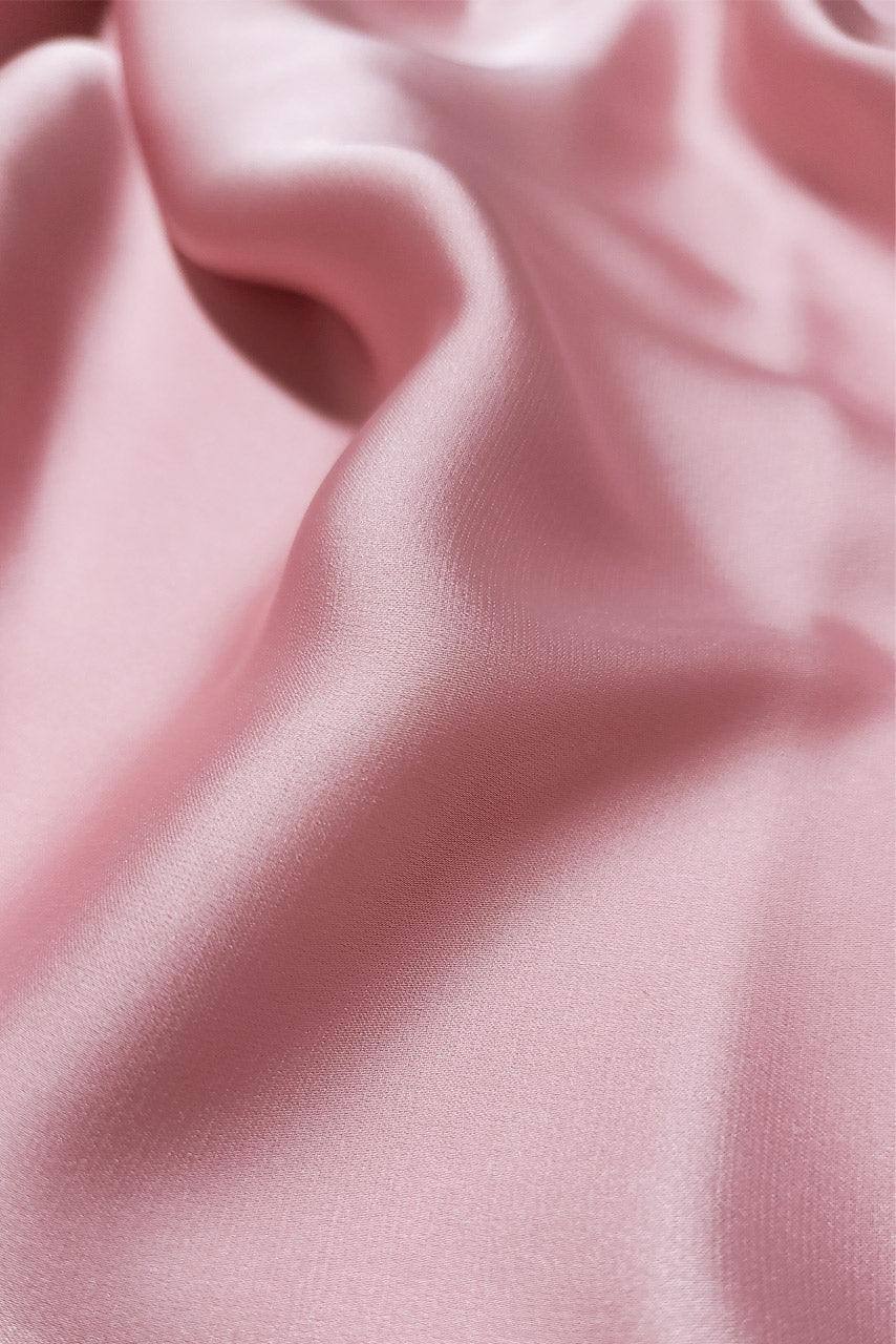 Silk Satin Hijab - Shell Pink - Detail