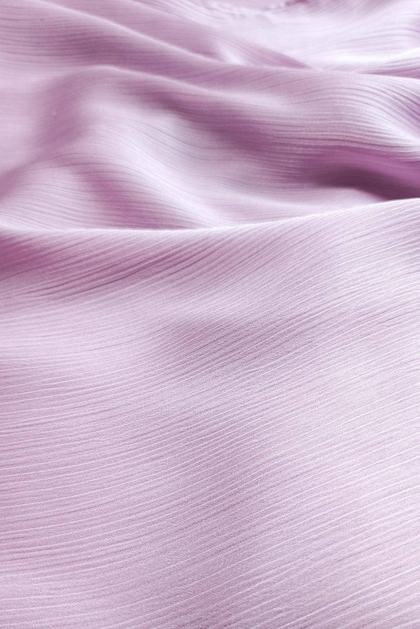 Silk Satin Crinkle Hijab - Hyacinth - Fabric
