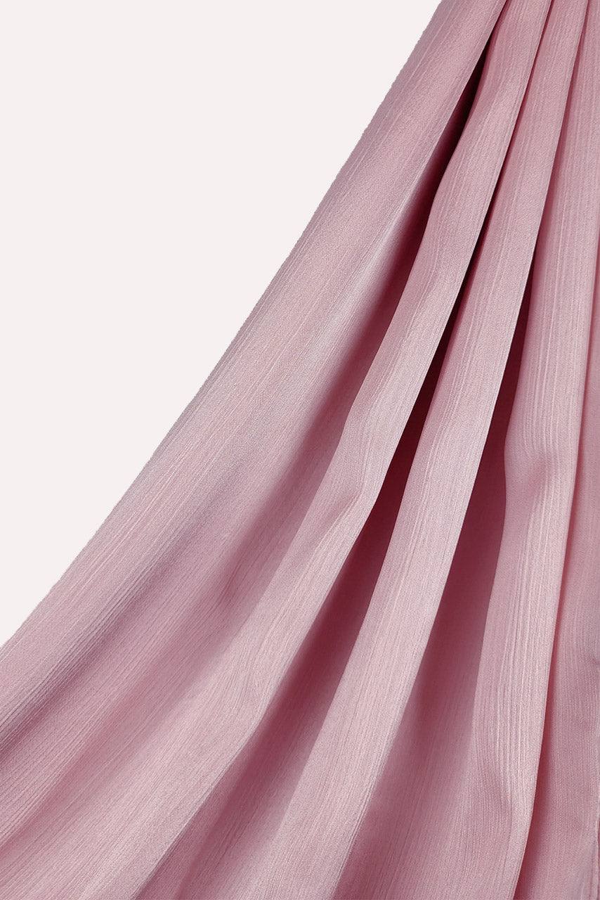 Silk Satin Crinkle Hijab - Pink Diamond - Momina Modestwear