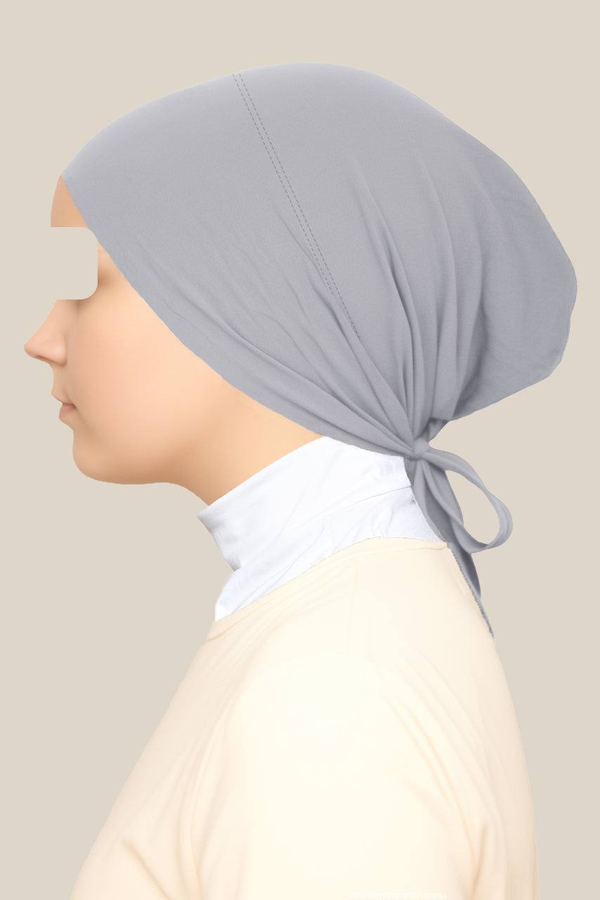 Gray Tieback Hijab Undercap by Momina Hijabs